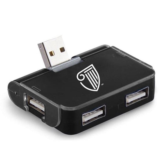 STRAYER 4-PORT USB HUB WITH PHONE HOLDER - BLACK