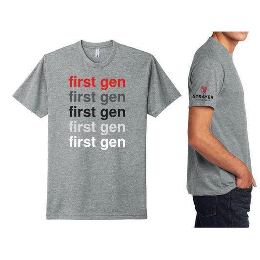 first gen Next Level Apparel® Unisex CVC Tee - Dark Heather Gray