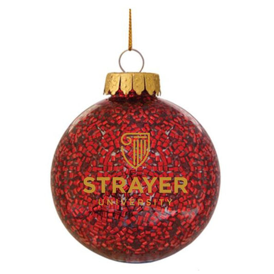 STRAYER Holiday Glitz Ornament - Red with Gold Logo